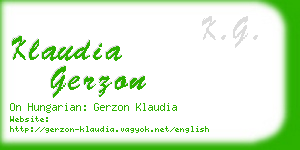 klaudia gerzon business card